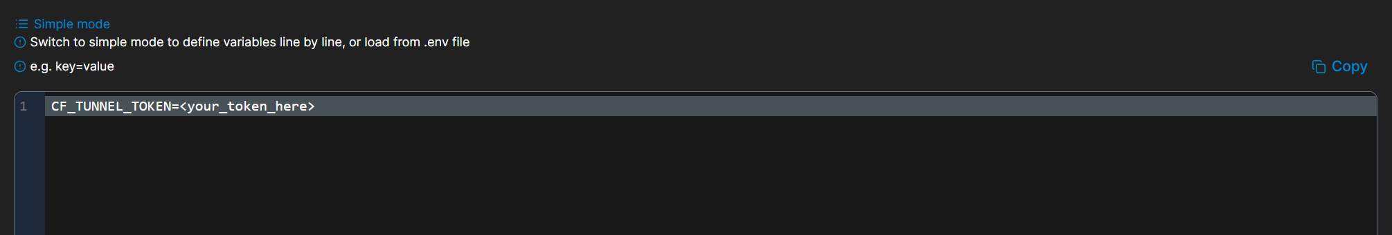 เลือก ป้อน Environment Variables แบบ Advanced Mode