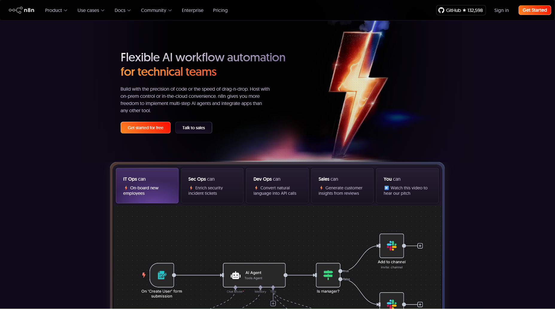 หน้าเว็บไซต์ของ n8n
