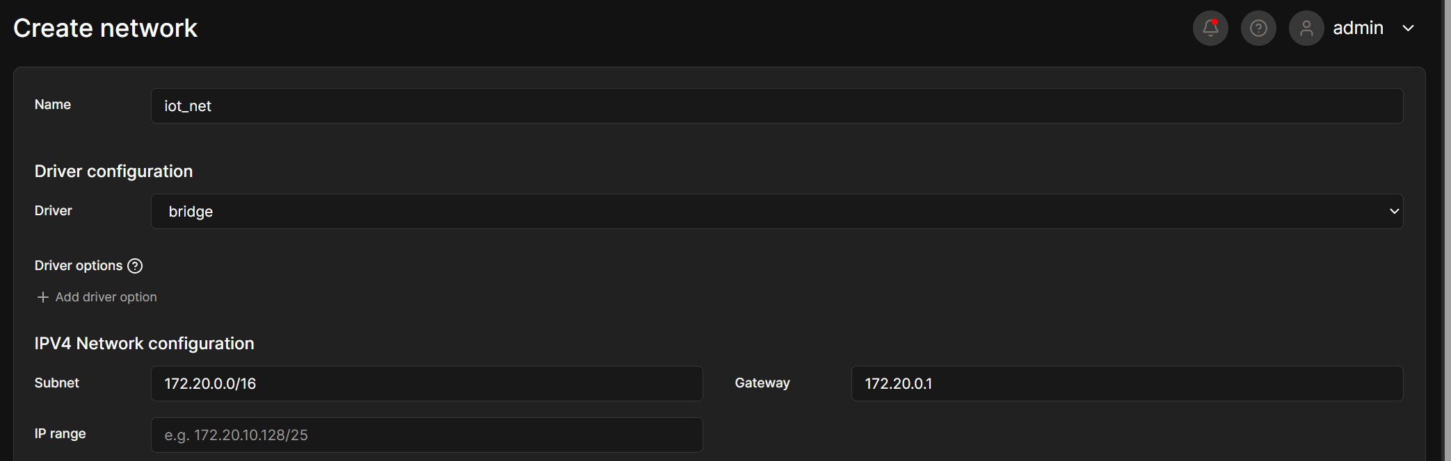 การสร้าง Network ใน Portainer
