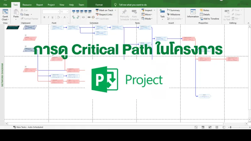 การดู Critical Path ของโครงการ ใน Microsoft Project