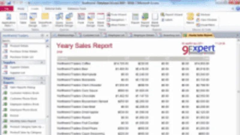 เรียนรู้การสร้าง Reports ใน Microsoft Access 