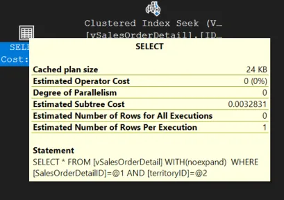 Estimated Subtree Cost 
